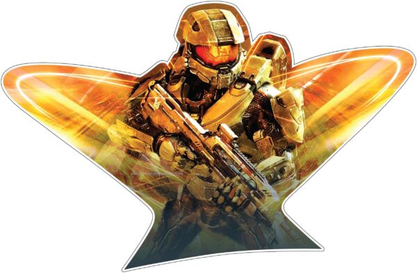 Halo Warrior Armor Art Halo Man Weapon X Box Game Vinyl Sticker