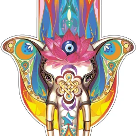 Hamsa Amulet White Elephant Vinyl sticker