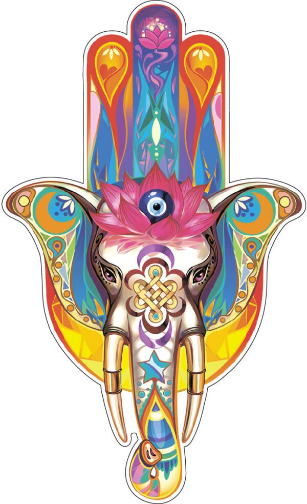 Hamsa Amulet White Elephant Vinyl sticker