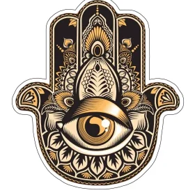 Hamsa Hand Of Fatima Evil Eye Protection Spiritual Symbolic Mystical Charm Art Vinyl Sticker
