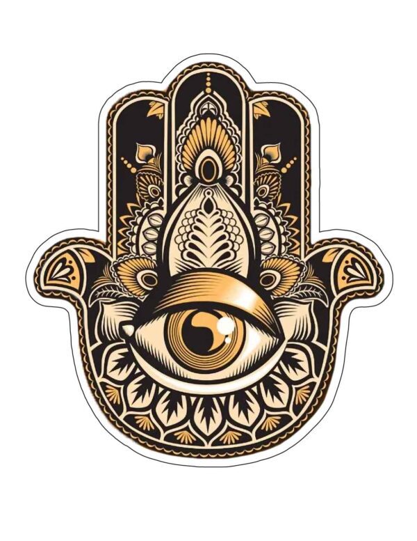 Hamsa Hand Of Fatima Evil Eye Protection Spiritual Symbolic Mystical Charm Art Vinyl Sticker