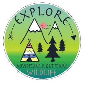 Happy Camper Explore Adventure Vinyl sticker
