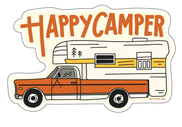 Happy Camper Orange Vinyl sticker