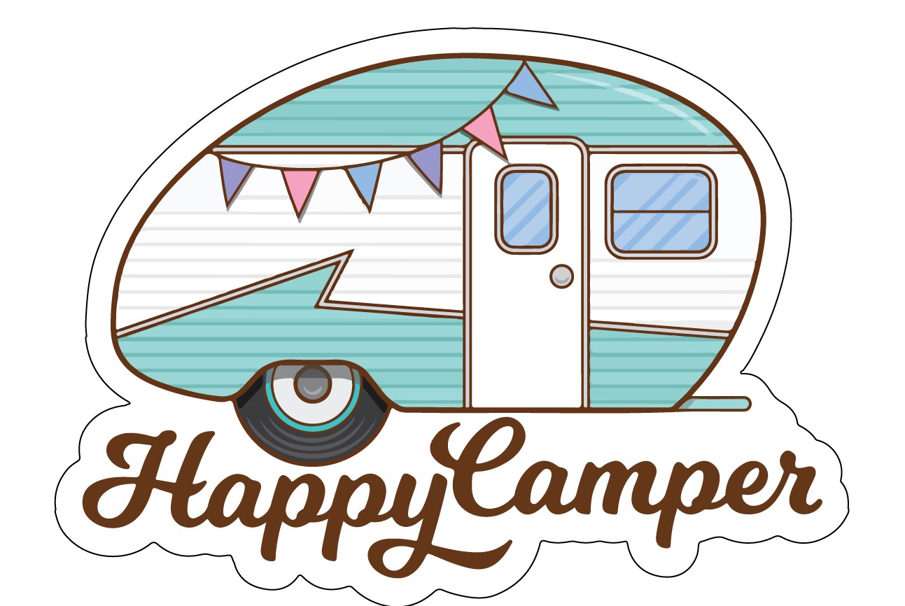 Happy Camper Vinyl sticker printed vinyl decal - AG Design