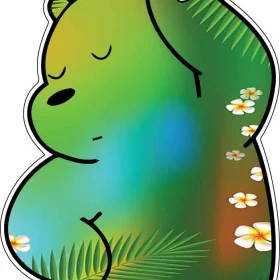 Happy Funny Bear Green Forest