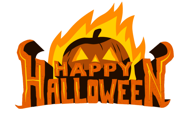Happy Halloween Scary Evil Pumpkin Burning In Hell Fire viny sticker