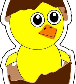 Happy Easter Chicken Egg Vinyl Sticker