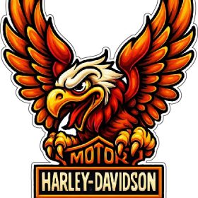 Harley-Davidson Flaming Eagle Moto Cycles Retro Biker Motorcycle Emblem USA Custom Rider Badge Garage Wall Decor vinyl sticker