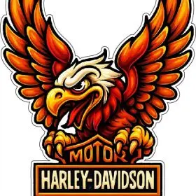 Harley-Davidson Flaming Eagle Moto Cycles Retro Biker Motorcycle Emblem USA Custom Rider Badge Garage Wall Decor vinyl sticker