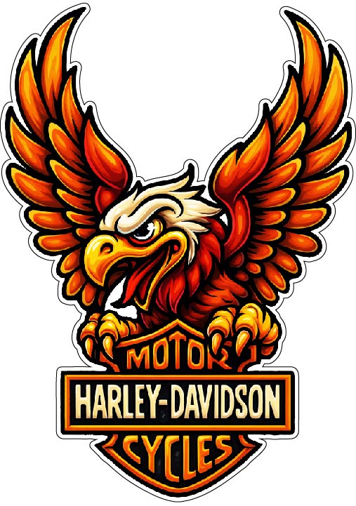 Harley-Davidson Flaming Eagle Moto Cycles Retro Biker Motorcycle Emblem USA Custom Rider Badge Garage Wall Decor vinyl sticker Harley-Davidson Flaming Eagle Moto Cycles Retro Biker Motorcycle Emblem USA Custom Rider Badge Garage Wall Decor vinyl sticker
