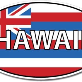 Hawaii State Oval Flag Wall Window Car Vinyl Sticker Decal