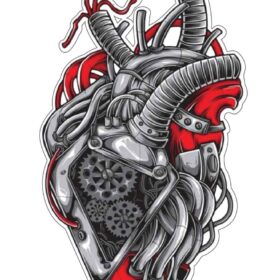 Heart of Steel Mechanical Souls of the Cyborg Age vinyl sticker