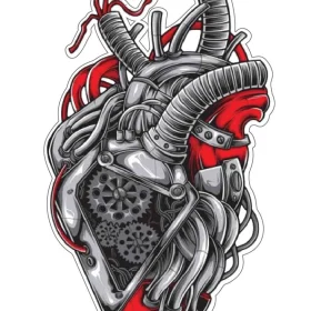 Heart of Steel Mechanical Souls of the Cyborg Age vinyl sticker