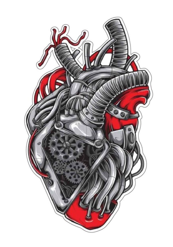 Heart of Steel Mechanical Souls of the Cyborg Age vinyl sticker