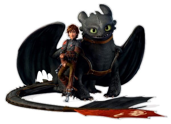 Hiccup Horrendous Haddock III and Night Fury