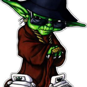 Hip Hop Yoda Star Wars Music And Sci Fi Jedi Boss Mix Galactic Gangster Rapper Leader Style Vinyl Sticker