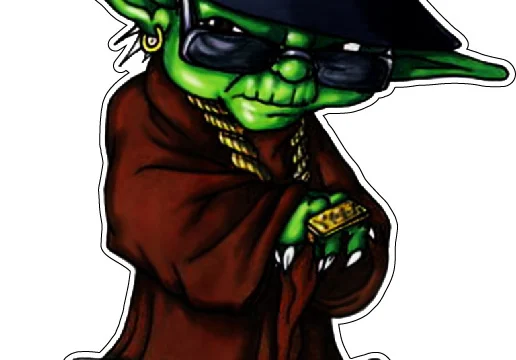 Hip Hop Yoda Star Wars Music And Sci Fi Jedi Boss Mix Galactic Gangster Rapper Leader Style Vinyl Sticker