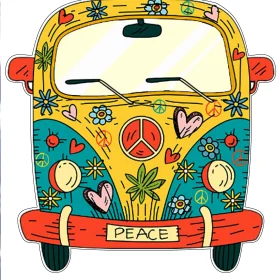 Hippie Bus Van Vinyl sticker