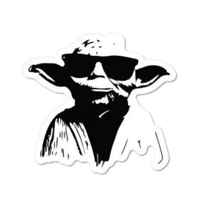 Hipster Yoda In Sunglasses Vinyl sticker