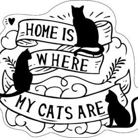 Home Is Where My Cats Are Vinyl sticker