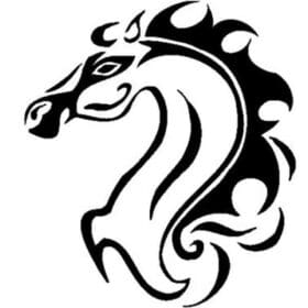 Horse-Tatoo-Style-Cruly-Twirl-Lines-Steed-Sticker-Decal