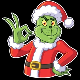 How The Grinch Stole Santa's Cap vinyl sticker
