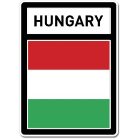 Hungary Crest Flag Black Wall Window Car Vinyl Sticker Decal