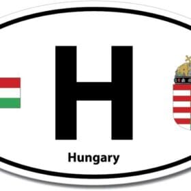 Hungary H Euro Color Oval Black Wall Window Car Sticker Decal