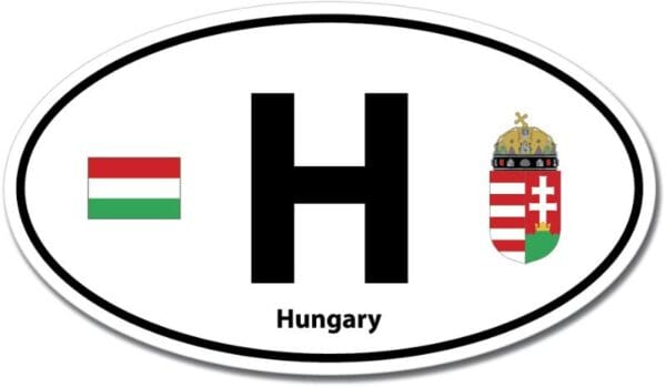 Hungary H Euro Color Oval Black Wall Window Car Sticker Decal