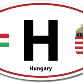 Hungary H Euro Color Oval Red Wall Window Car Sticker Decal