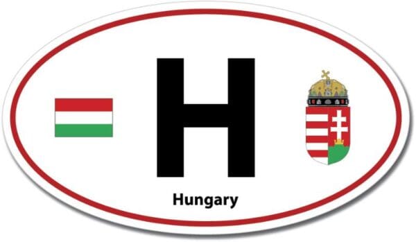 Hungary H Euro Color Oval Red Wall Window Car Sticker Decal