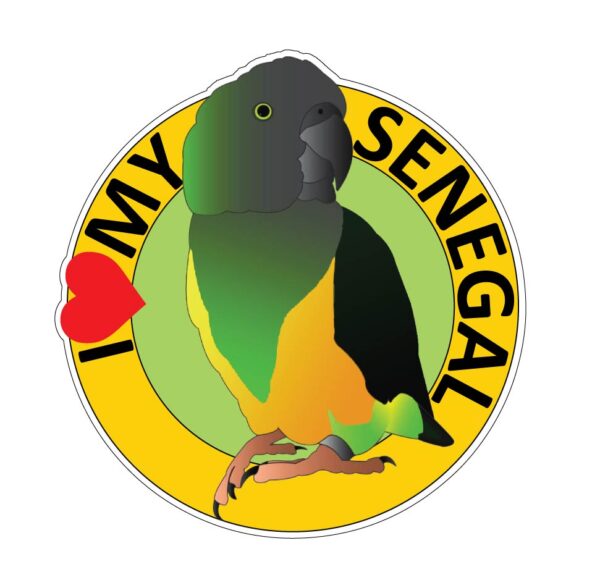 I LOVE SENEGAL Parrot Vinyl sticker