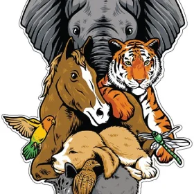 Animals Make Me Happy Wildlife Enthusiast Nature-Inspired Eco-Friendly Nature’s Friends Wildlife Art Pet-Themed vinyl sticker