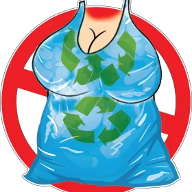 I Hate Plastic Bags That Looks Like Big Boobs Funny vinyl sticker