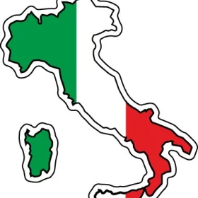 Italy Silhouette Flag Map vinyl sticker