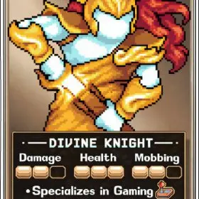 Divine Knight DK Champion of Damage Legend Of Idleon Master of Mobbing The Golden Vanguard of World 5 Gaming vinyl sticker