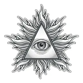 Mystical Illuminati All-Seeing Eye Flame Triangle Secret Ancient Mystery Pyramid vinyl sticker