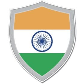 India Shield Flag Wall Window Car Vinyl Sticker Decal