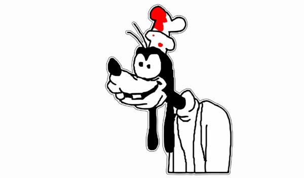 Insane Goofy Dog Cartoon Funny Blood Hat vinyl sticker