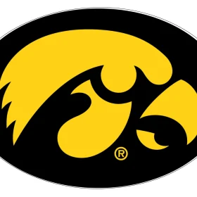 Iowa Hawkeye NCAA Black And Gold Logo Football Sports Team Vinyl Sticker/