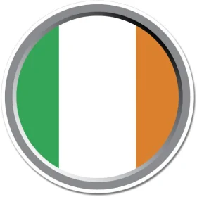 Ireland Round Flag Wall Window Car Vinyl Sticker Decal