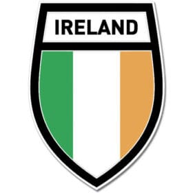 Ireland Shield Crest Black Wall Window Car Vinyl Sticker