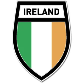 Ireland Shield Crest Black Wall Window Car Vinyl Sticker