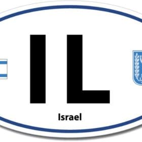 Israel IL Euro Color Oval Blue Wall Window Car Sticker Decal