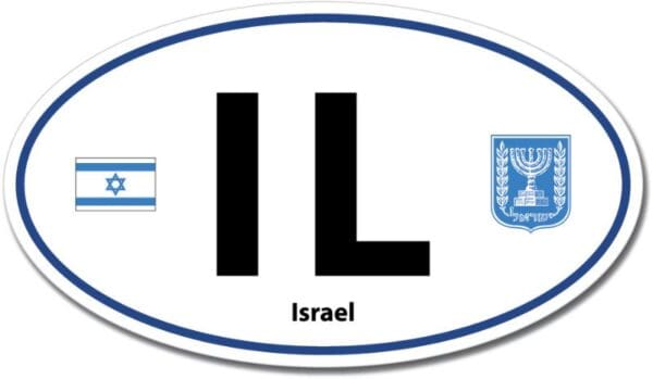 Israel IL Euro Color Oval Blue Wall Window Car Sticker Decal