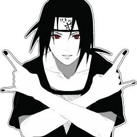 Itachi Uchiha Akatsuki Sharingan Black Nail Rock Naruto Vinyl Sticker