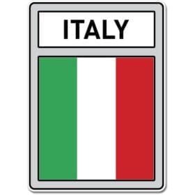 Italy Crest Flag Silver Wall Window Car Vinyl Sticker Decal