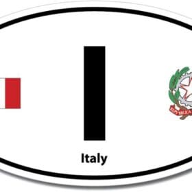 Italy I Euro Color Oval Black Wall Window Car Sticker Decal