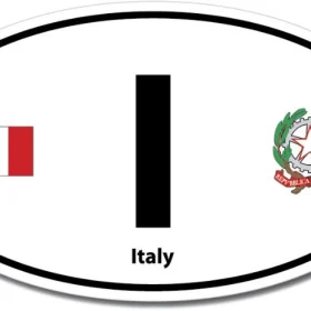 Italy I Euro Color Oval Black Wall Window Car Sticker Decal