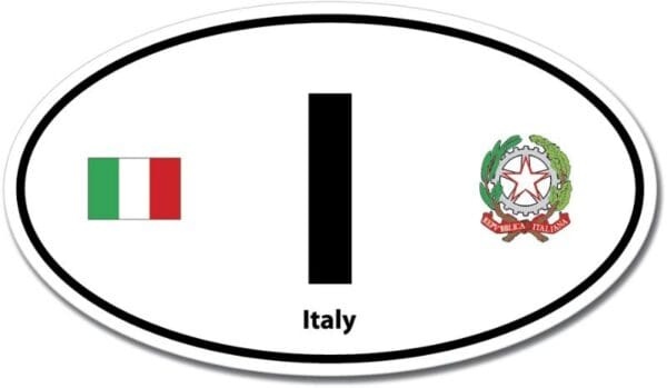 Italy I Euro Color Oval Black Wall Window Car Sticker Decal